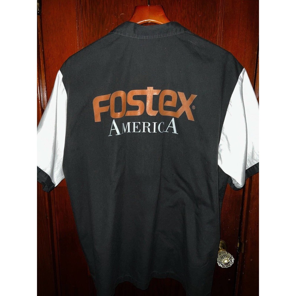 RETRO CRUISIN USA SHIRT BLACK & WHITE FOSTEX AMERICA OVERSIZED BOWLING LARGE L